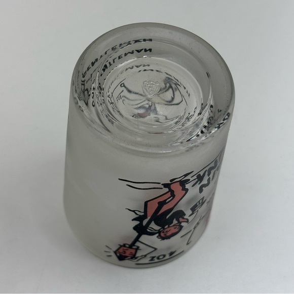Funny vintage Federal Glass 4 ounce shot glass with painted characters - Picture 5 of 10